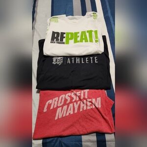 Lot of 3 CrossFit Mayhem T-Shirt Bundle - White, Black, Red